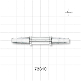 Straight Connector, Barbed, Clear - Fits 3/16 inch ID Tubing (0.188 inch, 4.76 mm) - 73310