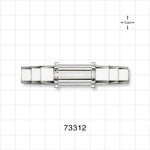 Straight Connector, Barbed, Clear - Fits 3/8 inch ID Tubing (0.375 inch, 9.53 mm) - 73312