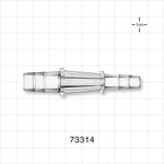 Straight Connector, Reducer, Barbed, Clear - Fits 3/8 inch x 1/4 inch ID Tubing (0.375 inch x 0.25 inch, 9.53 mm x 6.35 mm) - 73314