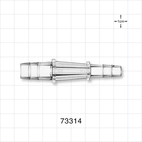 Straight Connector, Reducer, Barbed, Clear - Fits 3/8 inch x 1/4 inch ID Tubing (0.375 inch x 0.25 inch, 9.53 mm x 6.35 mm) - 73314