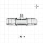 Straight Connector, Barbed, Female Luer Lock Side Port, Clear - Female Luer Lock Top Port; Sideports Fit 1/2 inch ID Tubing (0.5 inch, 12.7 mm) - 73318