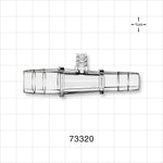 Straight Connector, Reducer, Barbed, Female Luer Lock Side Port, Clear - Fits 1/2 inch x 3/8 inch ID Tubing (0.5 inch x 0.375 inch, 12.7 mm x 9.53 mm) - 73320