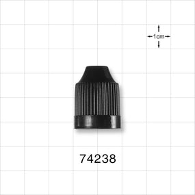 Ribbed Child Resistant Screw Cap, Black for 74225 and 74226 - 0.76 inch Diameter (19.4 mm) - 74238