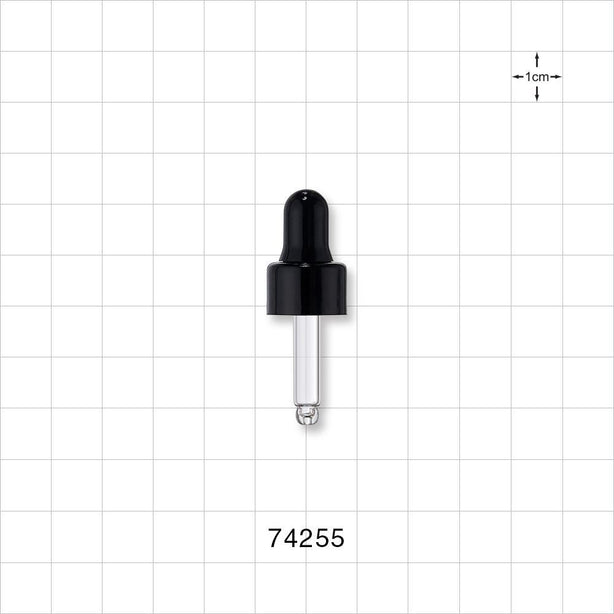 Dropper Cap, Black for 74249, 74250, 74251 - Fits Neck Finish: 13/415 - 74255