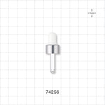 Dropper Cap, Metallic Silver/White for 74249, 74250, 74251 - Fits Neck Finish: 13/415 - 74256