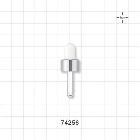 Dropper Cap, Metallic Silver/White for 74249, 74250, 74251 - Fits Neck Finish: 13/415 - 74256