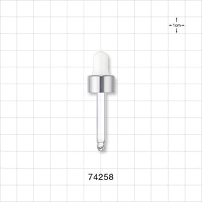 Dropper Cap, Metallic Silver/White for 74252, 74253, 74254 - Fits Neck Finish: 13/415 - 74258