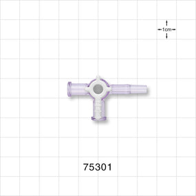 3-Way Stopcock, 2 Female Luer Locks, Male Luer Slip - 29 psi - 75301