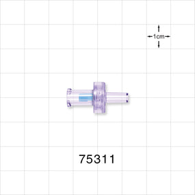 Luer Activated Valve, Female Luer Lock, Tubing Port - 0.086 inch ID/0.158 inch OD (2.18 mm/4.01 mm) - 75311