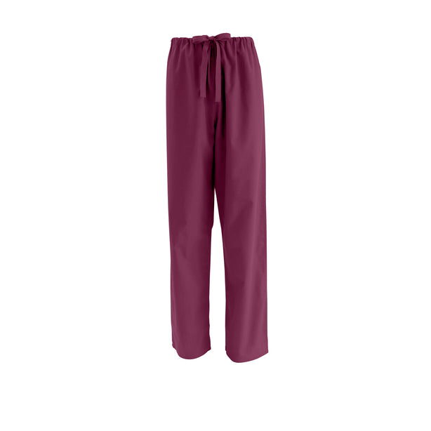 Landau Uniforms Classic Unisex Scrub Reversible Scrub Pant, Drawstring Belt and 2 Back Pockets, 29.5" Inseam, Wine, S - 7602RWPSP