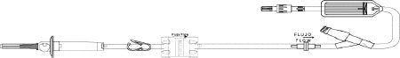 ICU Medical Primary IV Administration Set Bravo24® Gravity 1 Port 20 Drops / mL Drip Rate With Filter 84 Inch Tubing - Case of 25 - B98044-CS