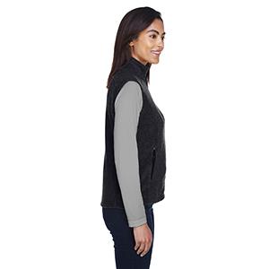 Broder Bros. Bros 78191 HTHR CHRCL Women's 100% Poly Fleece Vest, Size S, Grey - 1 Each