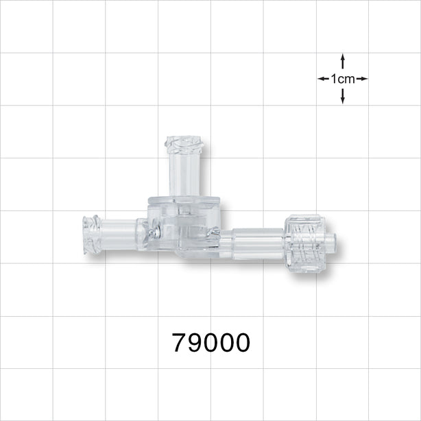 Dual Check Valve, Female Luer Lock Inlet, Male Luer Lock Outlet, Female Luer Lock Control Port - 3 psi CP - 79000