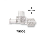 Dual Check Valve, Tubing Port Inlet, Male Luer Lock with Swivel Nut Outlet, Female Luer Control Port - 0.172 inch - 0.15 inch ID/0.3 inch - 0.317 inch OD (4.4 mm - 3.8 mm/7.6 mm - 8.1 mm); 3 psi CP - 79003