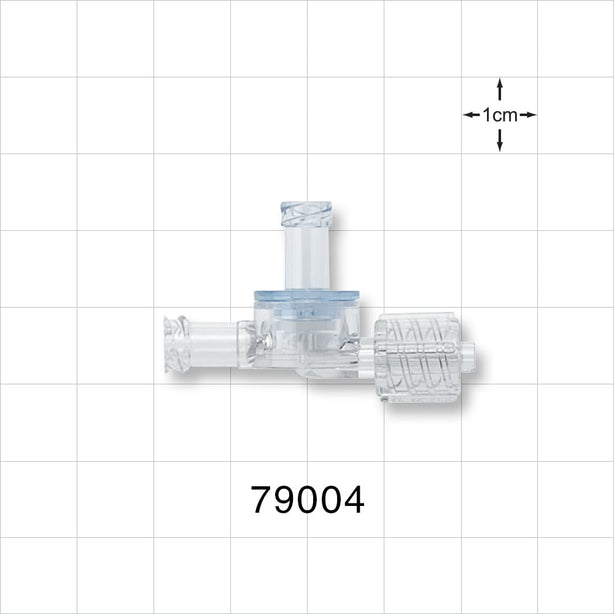 Dual Check Valve, Female Luer Lock Inlet, Male Luer with Swivel Nut Outlet, Female Luer Lock Control - 3 psi CP - 79004