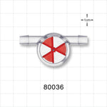 In-Line Flow Indicator, Barbed - Fits 1/4 inch - 5/16 inch ID Tubing (0.25 inch - 0.312 inch, 6.35 mm - 7.9 mm) - 80036
