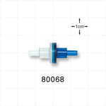 Check Valve, Clear Inlet, Blue Outlet - 0.124 inch OD (3.1 mm); 0.142 psi CP - 80068