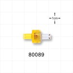 Duckbill Check Valve; Yellow Inlet, Clear Outlet - 0.078 inch ID (1.98 mm); 0.433 psi CP - 80089