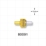Duckbill Check Valve; Yellow Inlet, Clear Outlet - 0.105 inch ID (2.67 mm); 0.433 psi CP - 80091