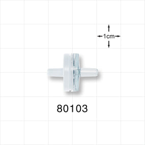 Check Valve, White Inlet, Clear Outlet - 0.13 inch - 0.138 inch OD (3.3 mm - 3.5 mm); 0 psi - 0.29 psi CP - 80103