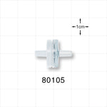 Check Valve, White Inlet, Clear Outlet - 0.13 inch - 0.138 inch OD (3.3 mm - 3.5 mm); 1.5 - 5 psi CP - 80105