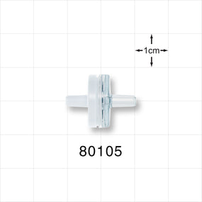 Check Valve, White Inlet, Clear Outlet - 0.13 inch - 0.138 inch OD (3.3 mm - 3.5 mm); 1.5 - 5 psi CP - 80105