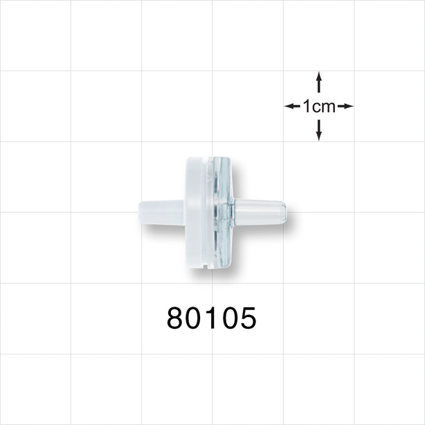 Check Valve, White Inlet, Clear Outlet - 0.13 inch - 0.138 inch OD (3.3 mm - 3.5 mm); 1.5 - 5 psi CP - 80105