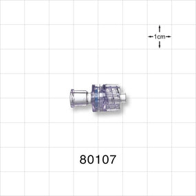 Check Valve, Female Luer Lock Inlet, Male Luer Lock Outlet - 1.5 psi - 5 psi CP - 80107