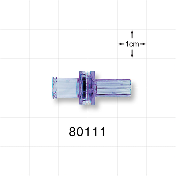 Check Valve, Female Luer Lock Inlet, Tubing Port Outlet - 0.117 inch - 0.113 inch ID (2.9 mm - 2.8 mm); 1.5 psi - 5 psi CP - 80111