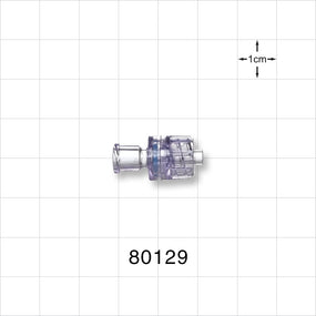 Check Valve, Female Luer Lock Inlet, Male Luer Lock Outlet - 0 psi - 10 psi CP - 80129