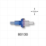 Check Valve, Blue Inlet, Clear Outlet - Fits 0.122 inch ID x 0.165 inch OD Tubing (3.1 mm x 4.2 mm); 0.014 - 0.087 psi CP - 80130
