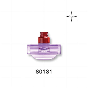 T Connector, Needleless Injection Site, Swabbable, Female Luer Lock, Tubing Ports - Fits 0.268 inch OD Tubing (6.81 mm) - 80131