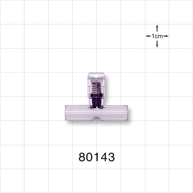 T Pressure Relief Valve - Top Port 0.281 inch OD; Bottom Ports 0.25 inch OD (7.1 mm, 6.4 mm); 30 psi CP (+/- 10% Crack Tolerance) - 80143