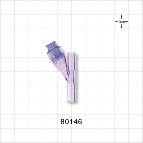 Y Connector, Needleless Injection Site, Swabbable, Tubing Ports - 0.16 inch - 0.11 inch ID (4.06 mm - 2.79 mm) - 80146