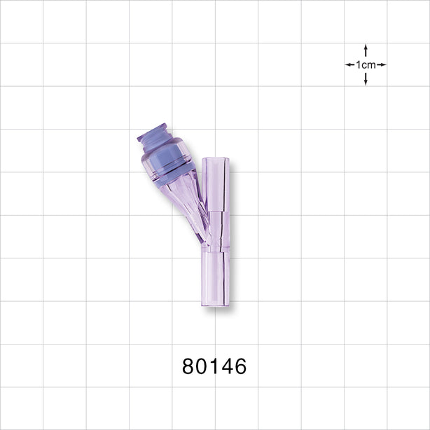 Y Connector, Needleless Injection Site, Swabbable, Tubing Ports - 0.16 inch - 0.11 inch ID (4.06 mm - 2.79 mm) - 80146