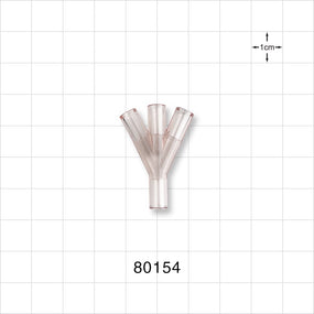 Y Connector, 3-Way, Tubing Ports, Natural - 0.161 inch ID (4.09 mm) - 80154