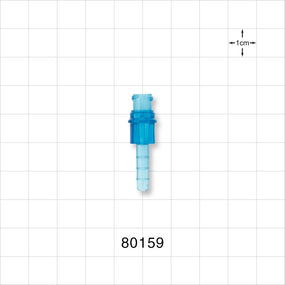 Female Luer Lock, Tubing Port, Blue - 0.19 inch OD (4.83 mm) - 80159