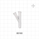 Y Connector, 2 Female Luer Locks, Tubing Port, Natural - 0.225 inch OD (5.72 mm) - 80160