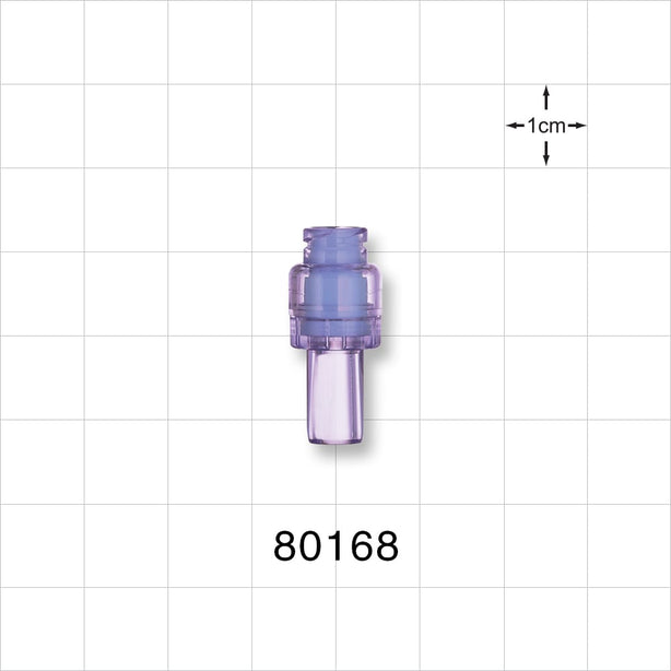 Needleless Injection Site, Swabbable, Female Luer Lock, Tubing Port - 0.16 inch ID/0.27 inch OD (4.06 mm/6.86 mm) - 80168