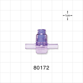 T Connector, Needleless Injection Site, Swabbable, Female Luer Lock, Tubing Ports - 0.079 inch ID (2mm) - 80172