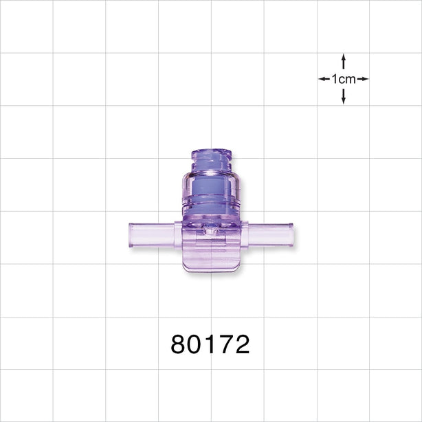 T Connector, Needleless Injection Site, Swabbable, Female Luer Lock, Tubing Ports - 0.079 inch ID (2mm) - 80172