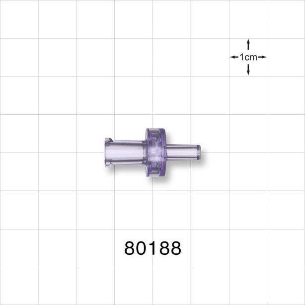 Check Valve, Female Luer Lock Inlet, Male Luer Slip Outlet - 1.5 - 5.6 psi CP - 80188