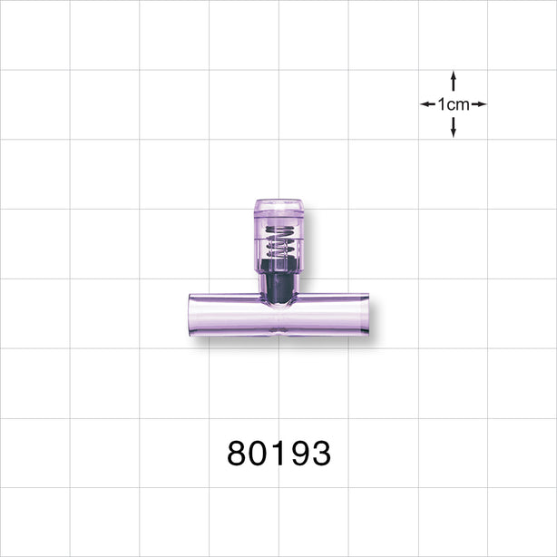 T Pressure Relief Valve - Top Port 0.281 inch OD; Bottom Ports 0.25 inch OD (7.1 mm, 6.4 mm); 9 psi - 12 psi CP - 80193