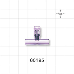 T Pressure Relief Valve - Top Port 0.281 inch OD; Bottom Ports 0.25 inch OD (7.1 mm, 6.4 mm); 15 psi (+/- 10% Crack Tolerance) - 80195