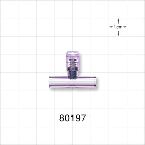 T Pressure Relief Valve - Top Port 0.281 inch OD; Bottom Ports 0.25 inch OD (7.1 mm, 6.4 mm); 80 psi (+/- 10% Crack Tolerance) - 80197