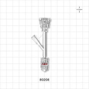 Hemostasis Valve Y Connector, Rotating Male Luer Lock, Female Luer Lock Sideport - 9 FR (0.118 inch, 3 mm) - 80208