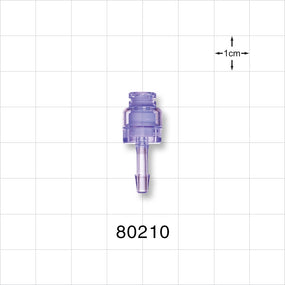 Needleless Injection Site, Swabbable, Female Luer Lock, Barb Connector - Fits 1/8 inch ID Tubing (0.125 inch, 3.18 mm) - 80210
