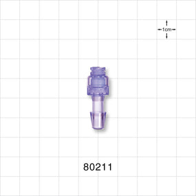 Needleless Injection Site, Swabbable, Female Luer Lock to Barb Connector - Fits 1/4 inch ID Tubing (0.25 inch, 6.35 mm) - 80211