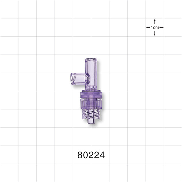 T Connector, Check Valve, Female Luer Lock Inlet, Male Luer with Spin Lock Outlet - 0.174 psi CP - 80224