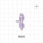 T Connector, Needleless Injection Site, Swabbable, Female Luer Lock, Male Luer with Spin Lock, Tubin - 0.088 inch ID (2.24 mm) - 80225